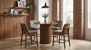 Hamlyn 5-piece Round Wood Counter Height Dining Set Grey and Walnut - 193938WAL-S5E