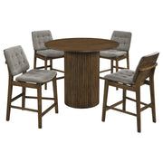 Hamlyn 5-piece Round Wood Counter Height Dining Set Grey and Walnut - 193938WAL-S5E