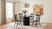 Hamlyn 5-piece Round Wood Dining Set Black - 193930BLK-S5G