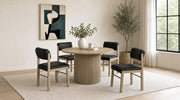 Hamlyn 5-piece Round Wood Dining Set Black and Natural Oak - 193930NAT-S5C