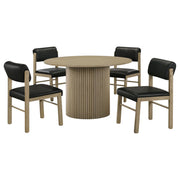 Hamlyn 5-piece Round Wood Dining Set Black and Natural Oak - 193930NAT-S5C
