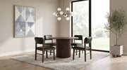 Hamlyn 5-piece Round Wood Dining Set Black and Walnut - 193930WAL-S5C