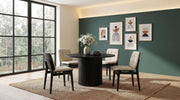 Hamlyn 5-piece Round Wood Dining Set Cream and Black - 193930BLK-S5D