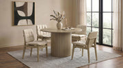 Hamlyn 5-piece Round Wood Dining Set Cream and Natural Oak - 193930NAT-S5D