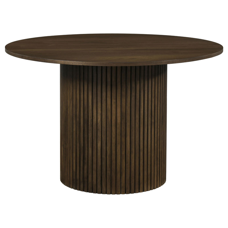 Hamlyn 5-piece Round Wood Dining Set Cream and Walnut - 193930WAL-S5D