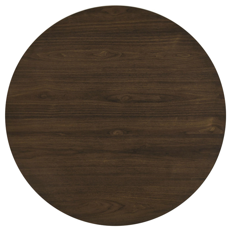 Hamlyn 5-piece Round Wood Dining Set Cream and Walnut - 193930WAL-S5D