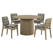 Hamlyn 5-piece Round Wood Dining Set Grey and Natural Oak - 193930NAT-S5E