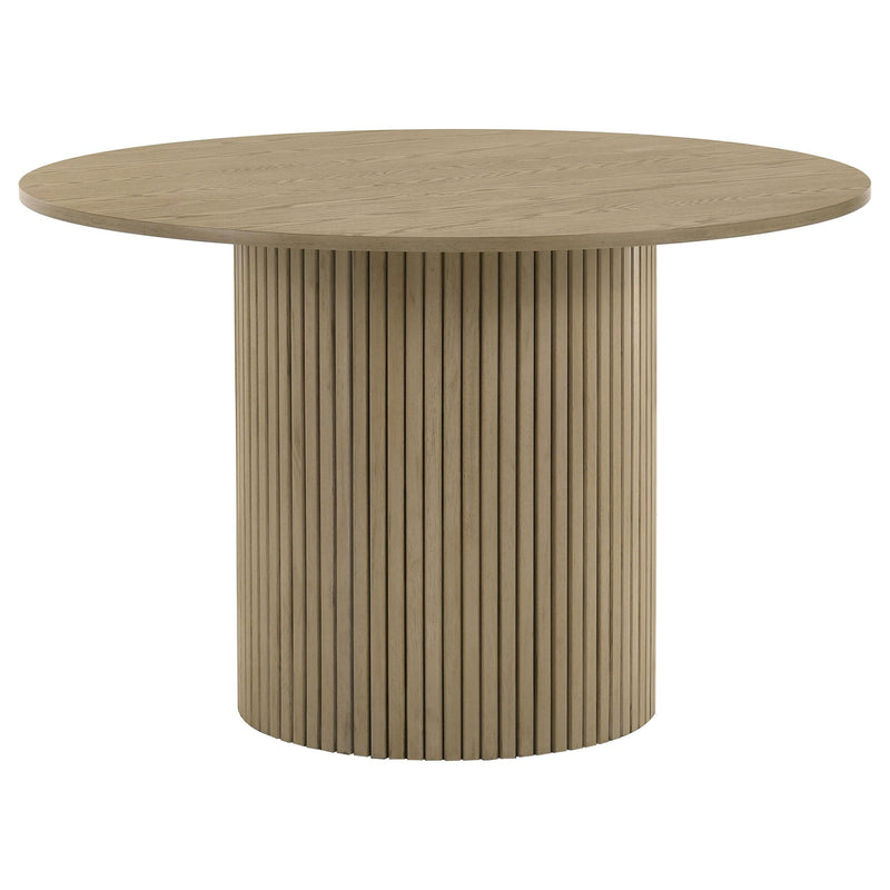 Hamlyn 5-piece Round Wood Dining Set Grey and Natural Oak - 193930NAT-S5E