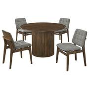 Hamlyn 5-piece Round Wood Dining Set Grey and Walnut - 193930WAL-S5E