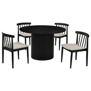 Hamlyn 5-piece Round Wood Dining Set Wheat and Black - 193930BLK-S5A