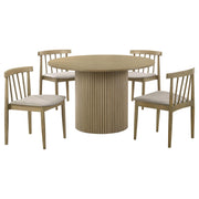 Hamlyn 5-piece Round Wood Dining Set Wheat and Natural Oak - 193930NAT-S5A
