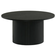 Hamlyn Round Fluted Occasional Cocktail Coffee Table Black - 706508