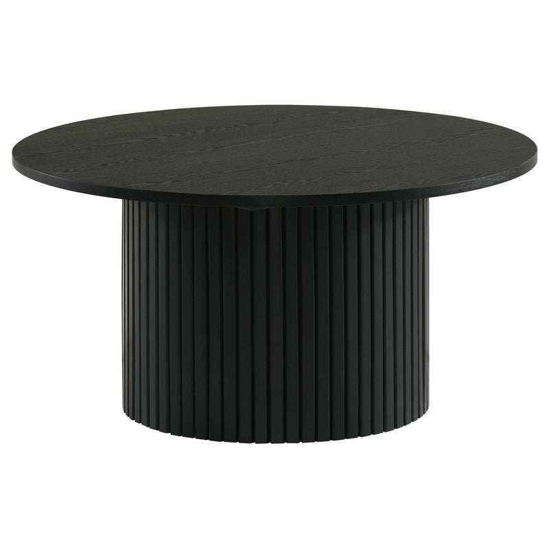Hamlyn Round Fluted Occasional Cocktail Coffee Table Black - 706508