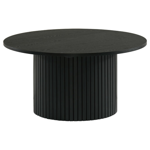 Hamlyn Round Fluted Occasional Cocktail Coffee Table Black - 706508