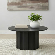 Hamlyn Round Fluted Occasional Cocktail Coffee Table Black - 706508