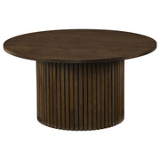 Hamlyn Round Fluted Occasional Cocktail Coffee Table Walnut - 706518