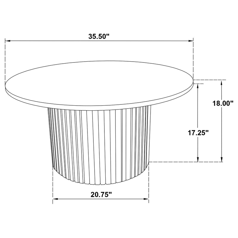 Hamlyn Round Fluted Occasional Cocktail Coffee Table Walnut - 706518