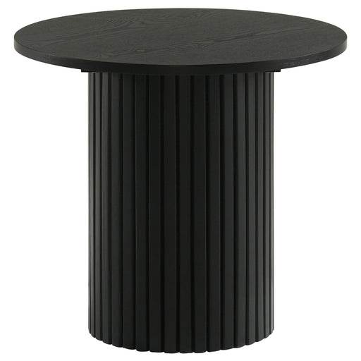 Hamlyn Round Fluted Occasional Side End Table Black - 706507