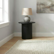 Hamlyn Round Fluted Occasional Side End Table Black - 706507