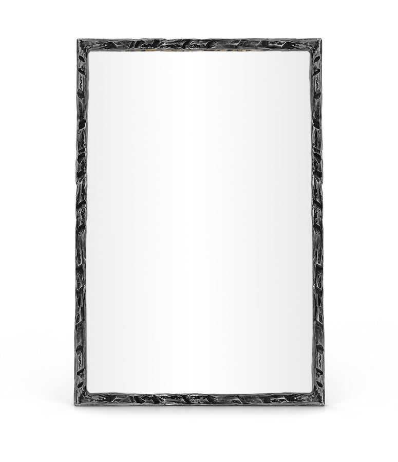 Hammer 24" W x 36" H Iron Frame Mirror in Black - 66004Black-M