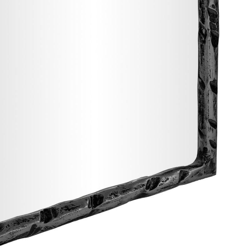 Hammer 24" W x 36" H Iron Frame Mirror in Black - 66004Black-M