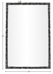 Hammer 24" W x 36" H Iron Frame Mirror in Black - 66004Black-M