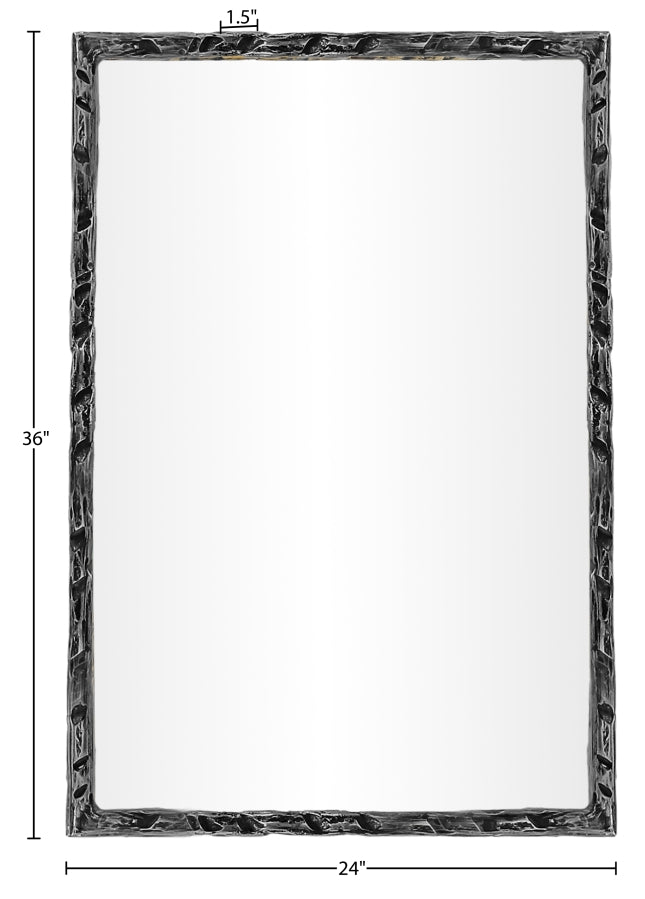 Hammer 24" W x 36" H Iron Frame Mirror in Black - 66004Black-M