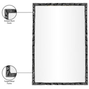 Hammer 24" W x 36" H Iron Frame Mirror in Black - 66004Black-M