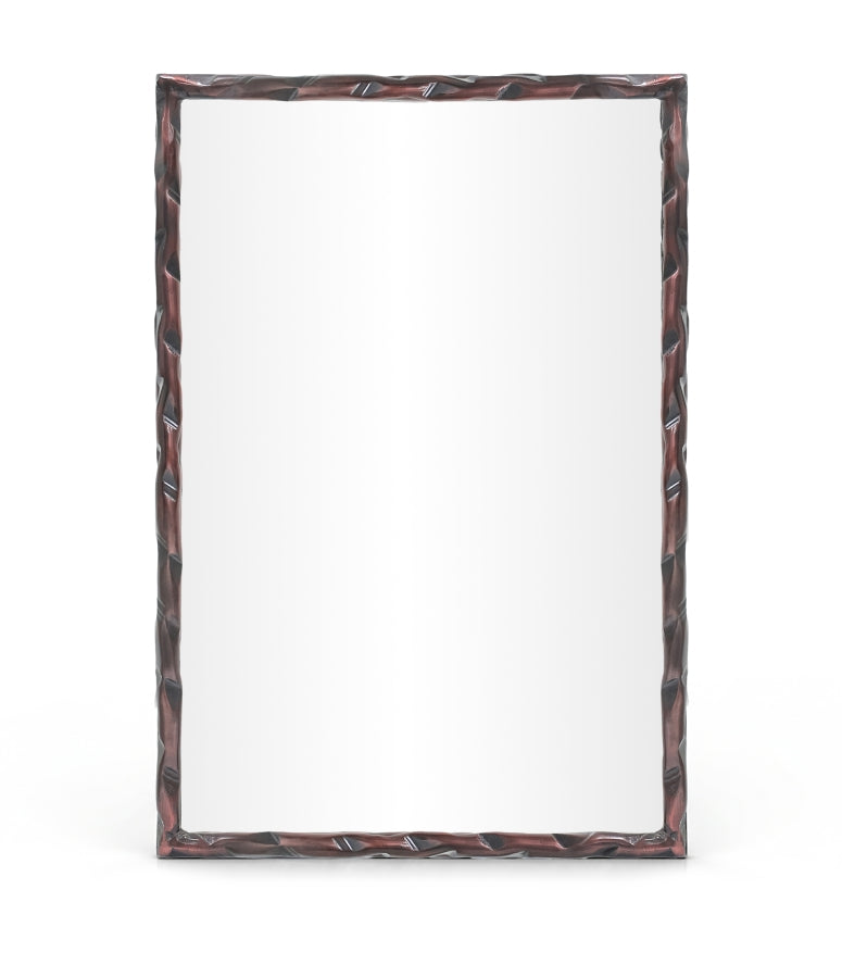 Hammer 24" W x 36" H Iron Frame Mirror in Brown - 66004Brown-M