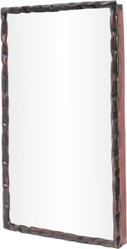 Hammer 24" W x 36" H Iron Frame Mirror in Brown - 66004Brown-M