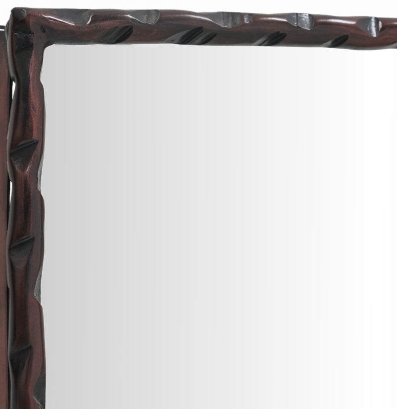 Hammer 24" W x 36" H Iron Frame Mirror in Brown - 66004Brown-M