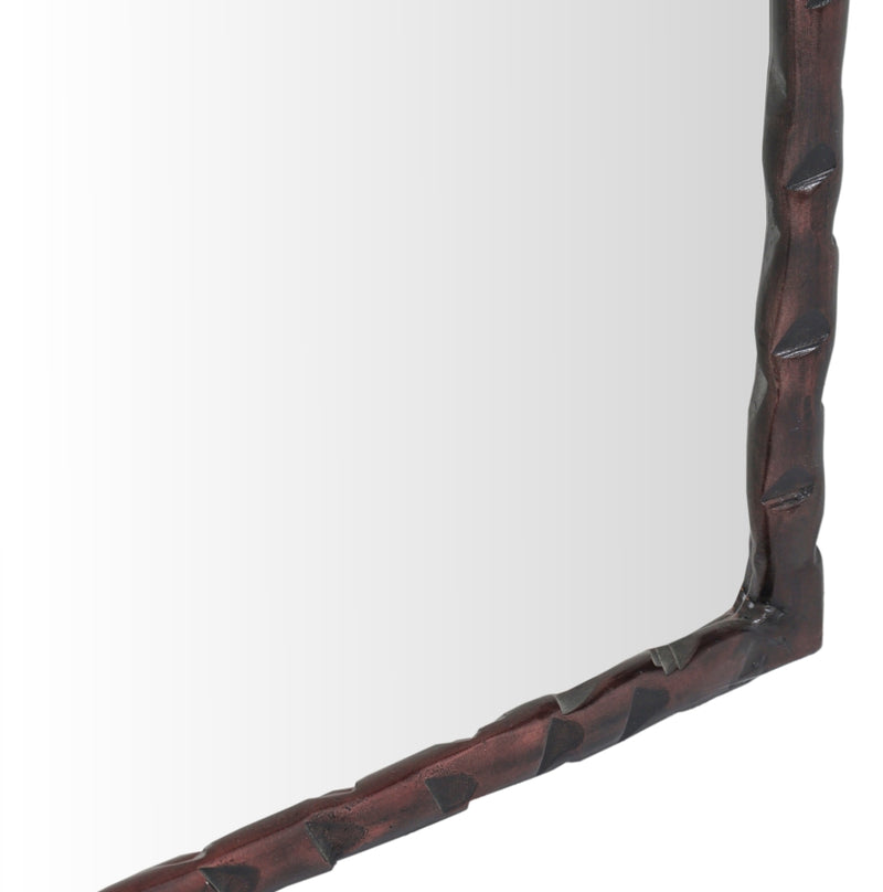Hammer 24" W x 36" H Iron Frame Mirror in Brown - 66004Brown-M