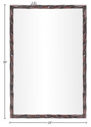Hammer 24" W x 36" H Iron Frame Mirror in Brown - 66004Brown-M