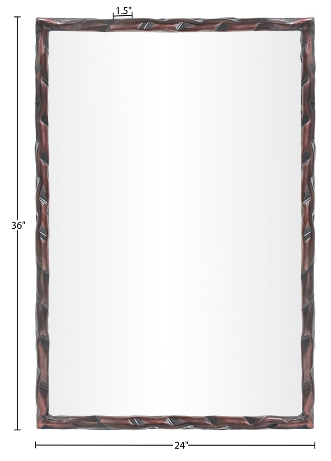 Hammer 24" W x 36" H Iron Frame Mirror in Brown - 66004Brown-M