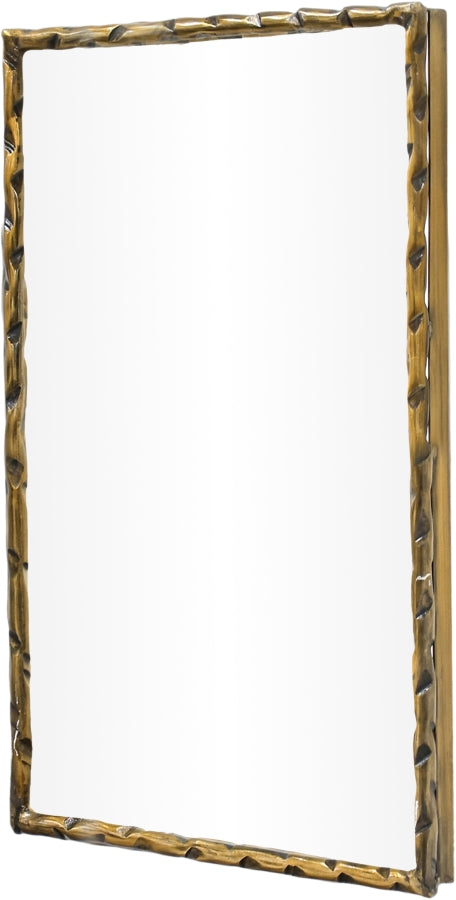 Hammer 24" W x 36" H Iron Frame Mirror in Gold - 66004Gold-M