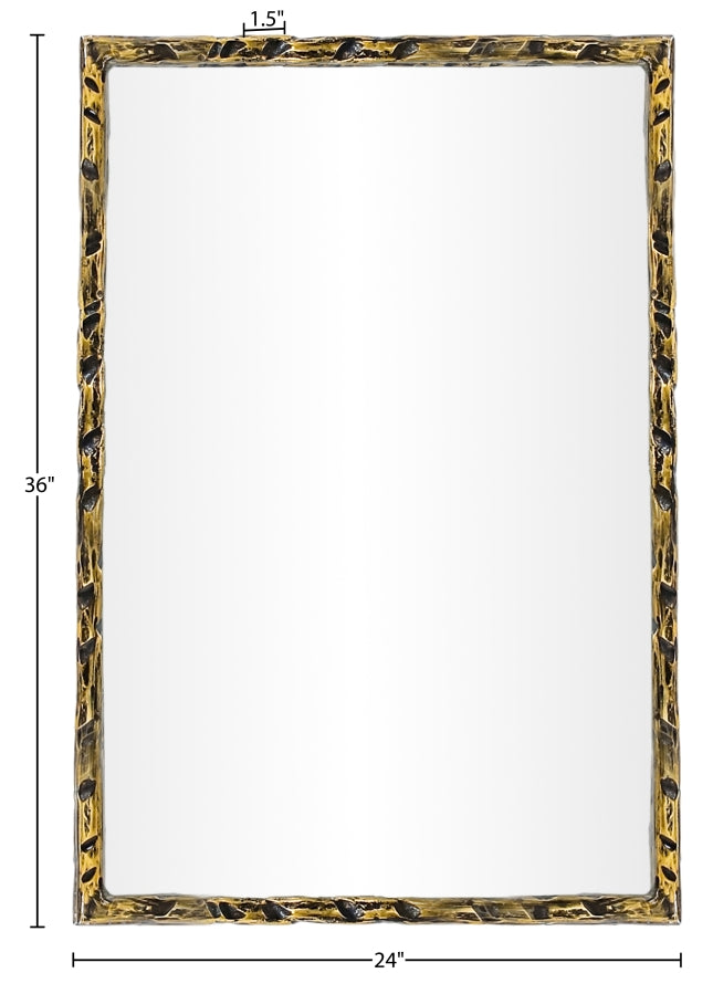 Hammer 24" W x 36" H Iron Frame Mirror in Gold - 66004Gold-M