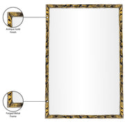 Hammer 24" W x 36" H Iron Frame Mirror in Gold - 66004Gold-M