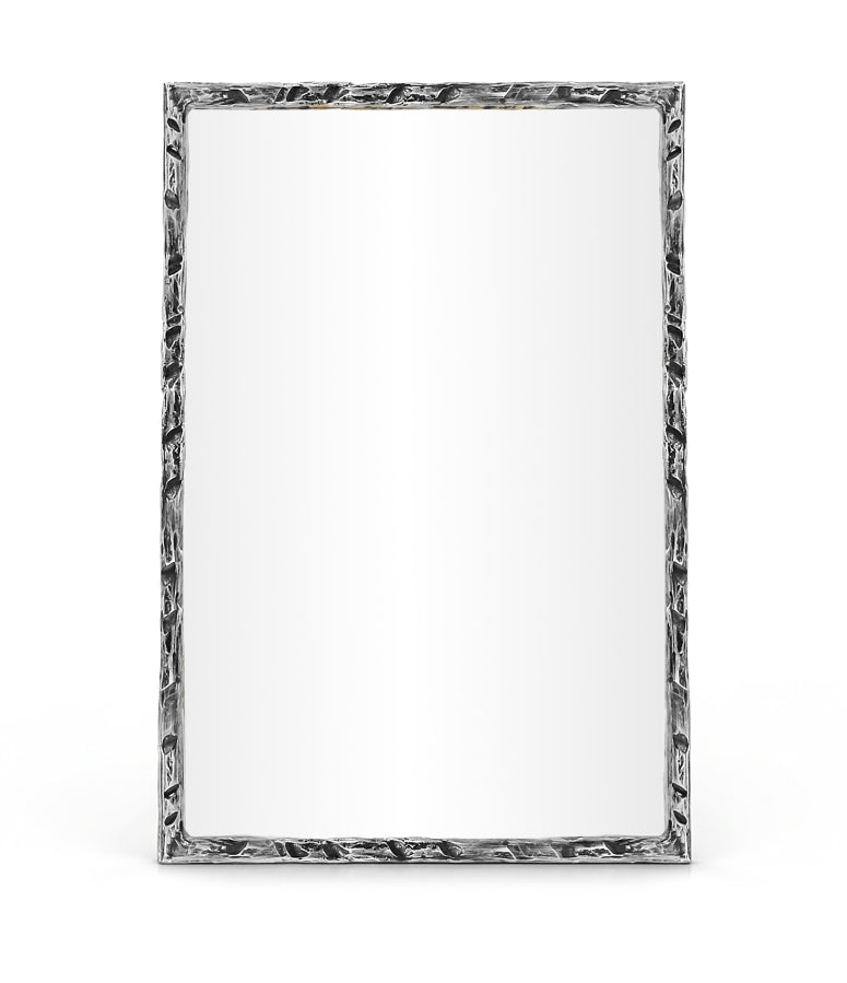 Hammer 24" W x 36" H Iron Frame Mirror in Silver - 66004Silver-M