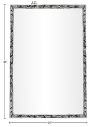 Hammer 24" W x 36" H Iron Frame Mirror in Silver - 66004Silver-M