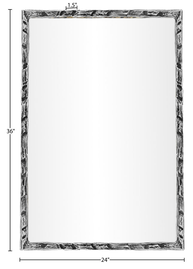 Hammer 24" W x 36" H Iron Frame Mirror in Silver - 66004Silver-M