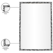 Hammer 24" W x 36" H Iron Frame Mirror in Silver - 66004Silver-M