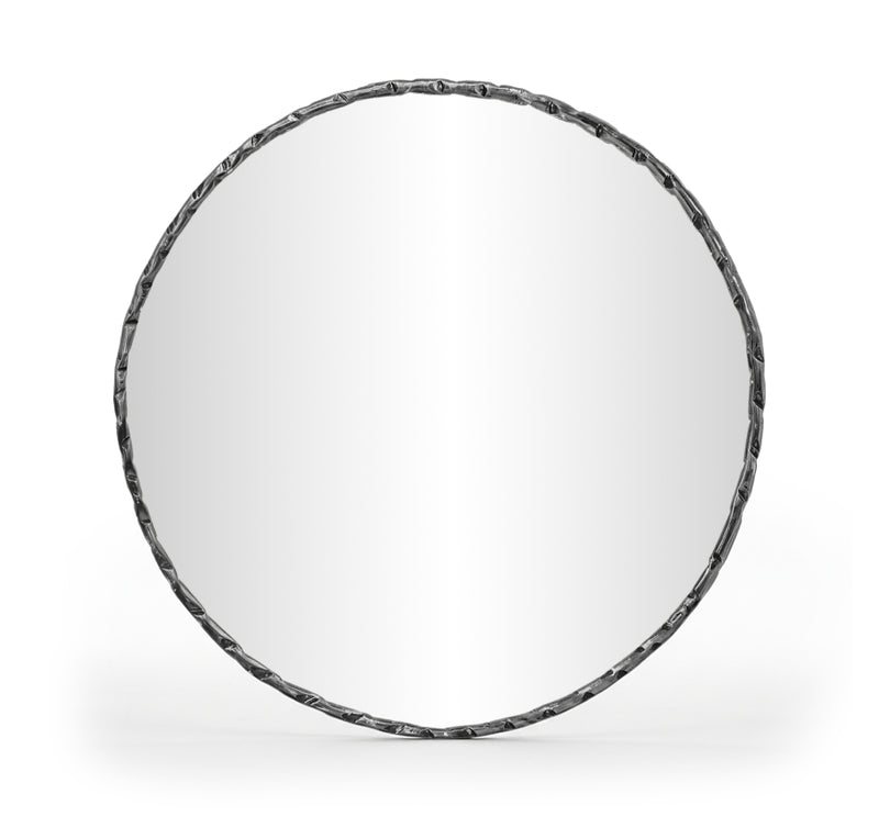 Hammer 36" W x 36" H Iron Frame Mirror in Black - 66006Black-M