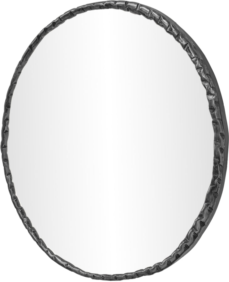 Hammer 36" W x 36" H Iron Frame Mirror in Black - 66006Black-M