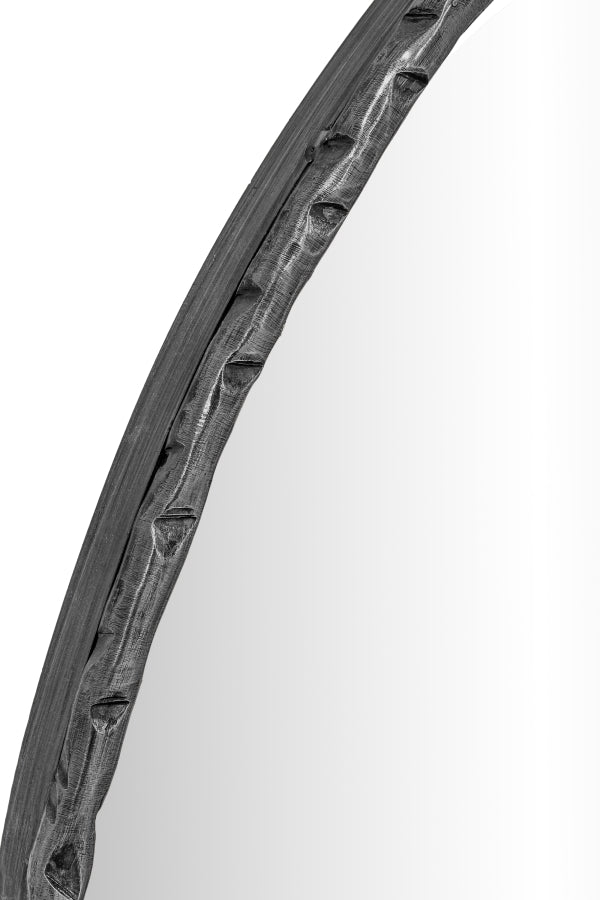 Hammer 36" W x 36" H Iron Frame Mirror in Black - 66006Black-M