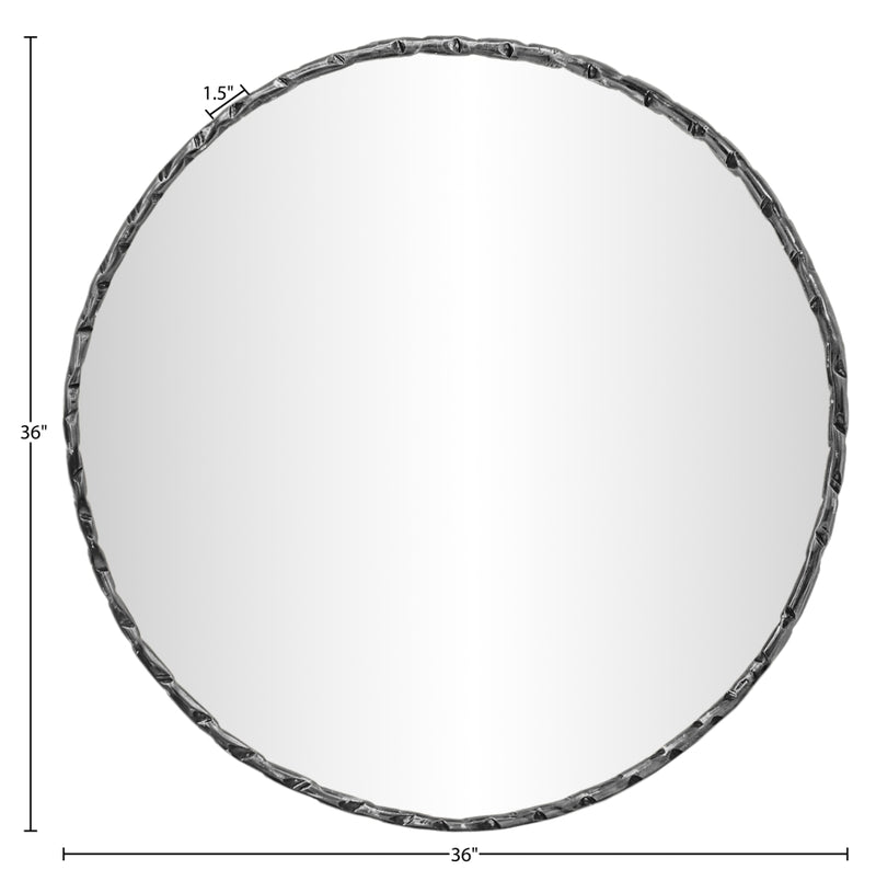 Hammer 36" W x 36" H Iron Frame Mirror in Black - 66006Black-M