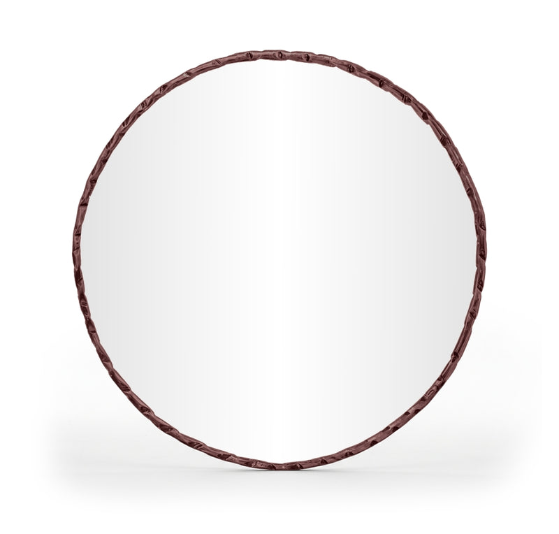 Hammer 36" W x 36" H Iron Frame Mirror in Brown - 66006Brown-M
