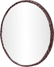 Hammer 36" W x 36" H Iron Frame Mirror in Brown - 66006Brown-M