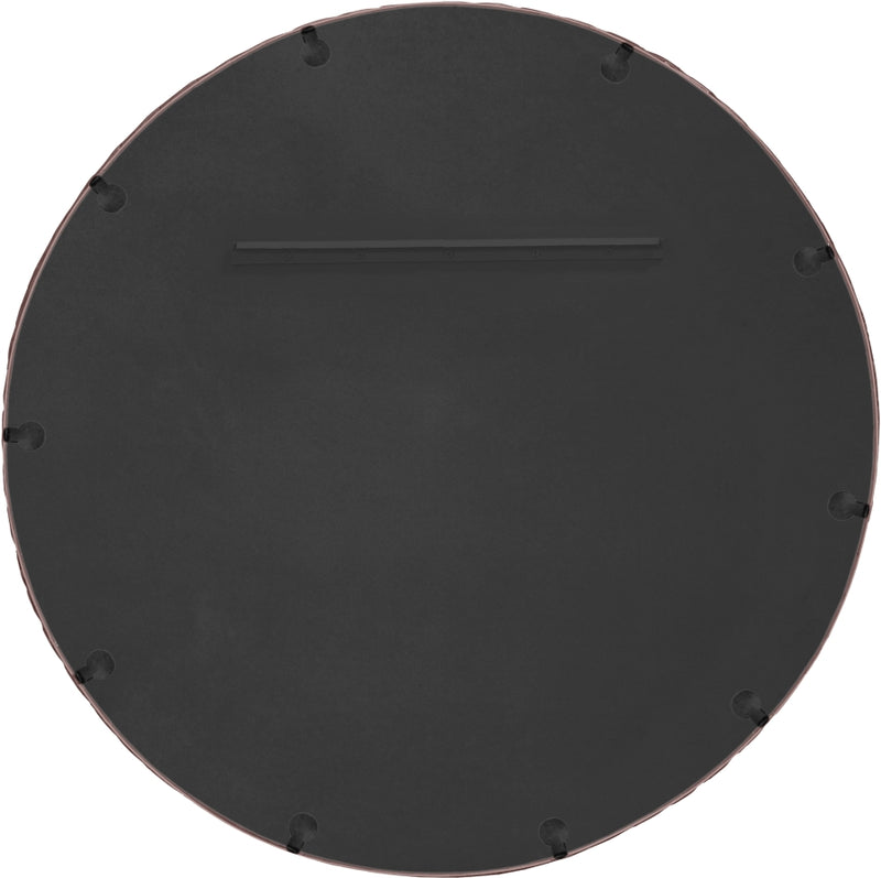 Hammer 36" W x 36" H Iron Frame Mirror in Brown - 66006Brown-M