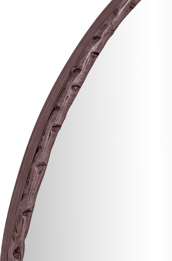 Hammer 36" W x 36" H Iron Frame Mirror in Brown - 66006Brown-M