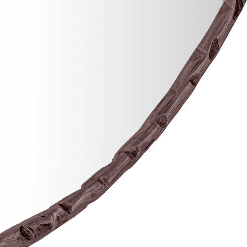 Hammer 36" W x 36" H Iron Frame Mirror in Brown - 66006Brown-M